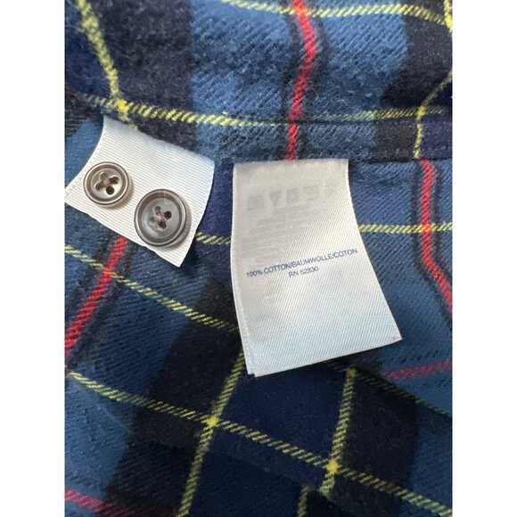 Lands End Mens Traditional Fit Long Sleeve Button Down Plaid Flannel Shirt L - Picture 7 of 10